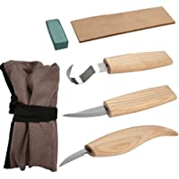 QLOUNI Kits de 5pcs Carpinterías Versatilidad con Cuchillos Afilados de Acero Inoxidable para Tallar Madera para tallar…